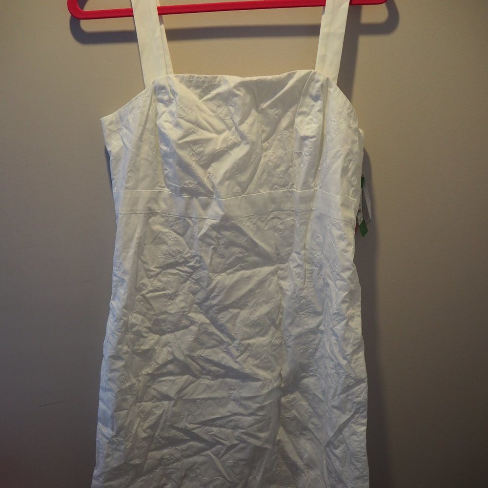 white embroidered Lilly Pulitzer dress